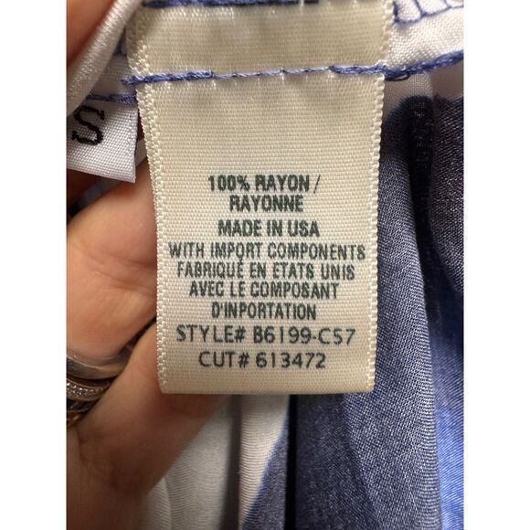 BELLA DAHL Wave Print V-Neck Short Sleeve Maxi Shirt Dress, Sz S - Picture 14 of 15